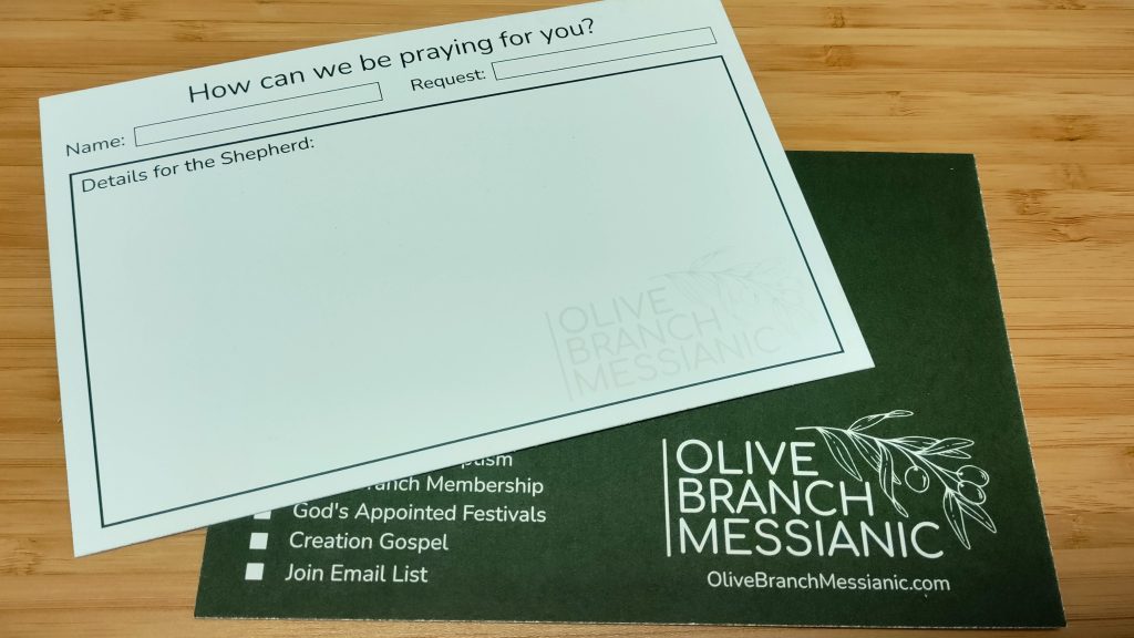 Olive Branch prayer cards